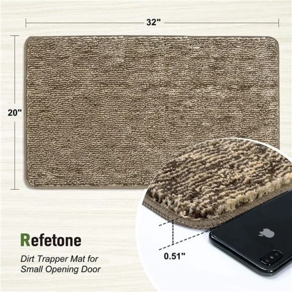 20x32, Non-Slip Absorbent Resist Dirt Door Mats, Machine Washable, Coffee